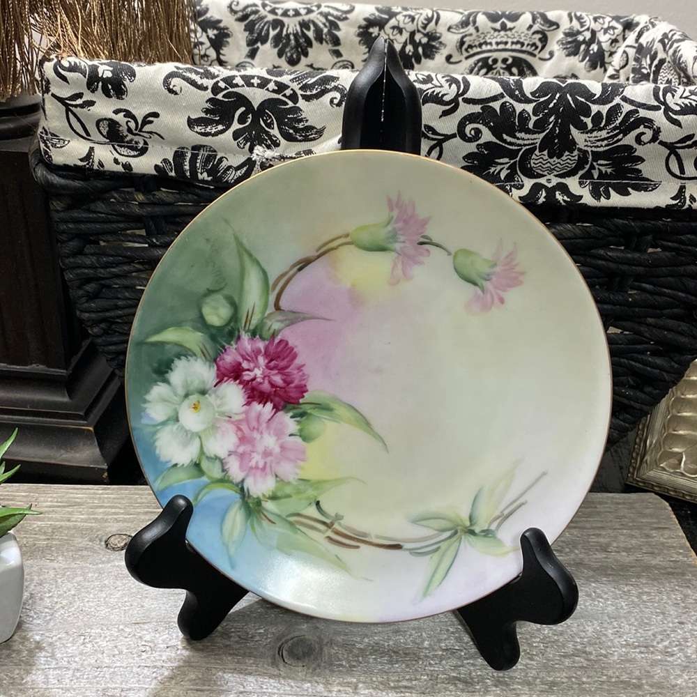 Vintage Antique? PR Bavaria 7” HP Floral Plate!